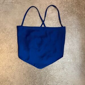 Peppermayo Cobalt Blue Satin Halter Scarf Top